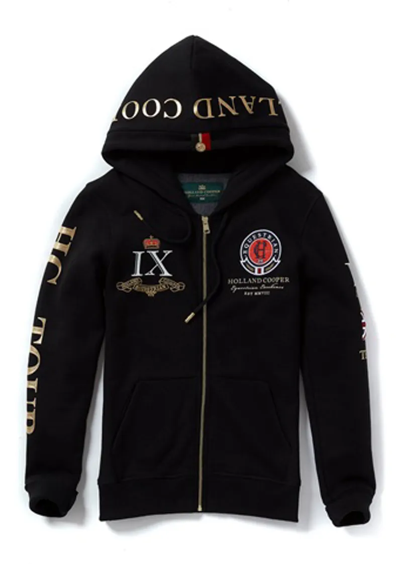 Holland Cooper Team Hoodie Ladies in Black-2